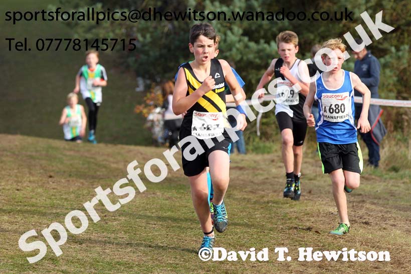 Boys under-13s, National Cross Country Relays, Berry Park, Mansfield. Photo: David T. Hewitson/Sports for All Pics